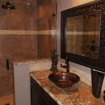 Rustic Travertine Bathroom