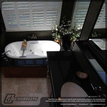 Black Granite Vanity and Jacuzzi