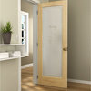 1-Lite Pantry Frosted Privacy Glass French Door Unfinished, 28"x80"x 1.375"