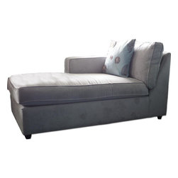 Crate & Barrel Microsuede Chaise Lounge - Indoor Chaise Lounge Chairs