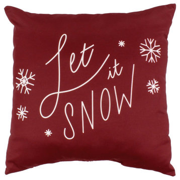 Let It Snow Double Sided Pillow, Red