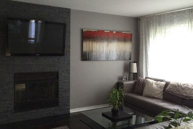 Design ideas for a modern family room in Ottawa.