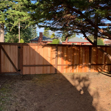 Clean cut T-top cedar fence