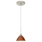 Besa Lighting - Besa Lighting 1XT-1743CH-SN Domi-One Light Cd Pendant with Flat Canopy-5 Inche - Canopy Included: Yes  Canopy DiDomi-One Light Cord  Cherry Glass *UL Approved: YES Energy Star Qualified: n/a ADA Certified: n/a  *Number of Lights: 1-*Wattage:50w Halogen bulb(s) *Bulb Included:Yes *Bulb Type:Halogen *Finish Type:Bronze