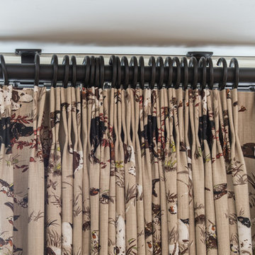 Traverse pinch pleat panels, baton draw