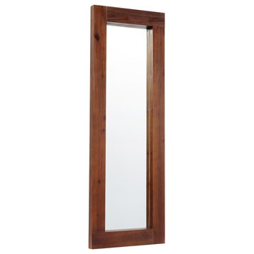 Graham 22x65 Full Length Mirror, Wall Mounted or Wall Leaning, Solid Wood Frame, Dark Brown