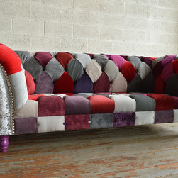 Spiced Berry Walton Patchwork Chesterfield Sofa - Sofas