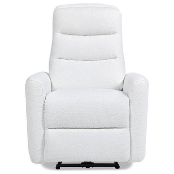 Bloomy 35.5" Power Recliner High-Back Nursery Lounge Chair, Chiffon White Boucle