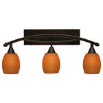 Toltec Lighting - Toltec Lighting 173-BC-625 Bow - Three Light Bath Bar - Shade Included.IS THIS A CHAIN HUNG FIXTURE?: NoWarranty: 1 YearAssembly Required: YesBackplate Length: 16.00* Number of Bulbs: 3*Wattage: 100W* BulbType: Medium* Bulb Included: No