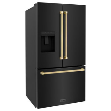 ZLINE 36" Standard Depth Refrigerator With Water, Black RSMZ-W-36-BS-CB