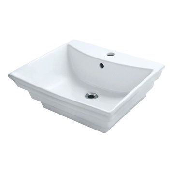 V160 Porcelain Vessel Sink, White, Sink Only, No Additional Accessories