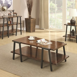 Coaster 3 Pieces Brown Coffee Table Set - Coffee And Accent Tables