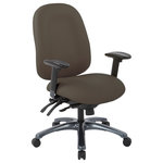 Office Star Products - Multi-Function Chair, Seat Slider and Titanium Base, Dillon Graphite, High Back - Work in comfort and style in the new Pro-Line II Multi-Function High-Back Chair. Perfect for workers who spend extended periods of time at their work stations, this intelligently designed chair provides comfort and support to both your body and mind. Intelligently outfitted with a vertically adjustable Ratchet back height adjustment, this chair is ideal for folks of large and small statures alike. The thick contoured molded back with built in lumbar support, and high quality foam seat affords for hours of cozy seating, minimizing fatigue and alleviating pressure on the spine. The one touch pneumatic seating adjustments allow you to elevate to the perfect height while the deluxe Multi-function control with forward tilt lets you adjust the seat and back angles to help reduce fatigue in your back and thighs. Complete with height and width adjustable arms with soft PU pads and a durable heavy duty Titanium finish base with dual wheel carpet casters that provide for effortless mobility across tile and carpet floors alike. With advanced design and quality construction, this seating option is no doubt an office favorite. Add to cart now for online savings on this durable office chair.