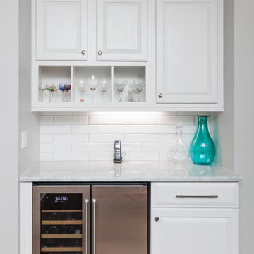 White subway tile & Marble Kitchen