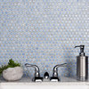 Hudson Penny Porcelain Mosaic Tile, Frost Blue
