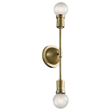 Kichler Armstrong Wall Sconce 2-Light, Natural Brass