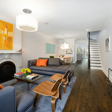 Contemporary townhouse centrally situated on one of Hoboken’s finest blocks.