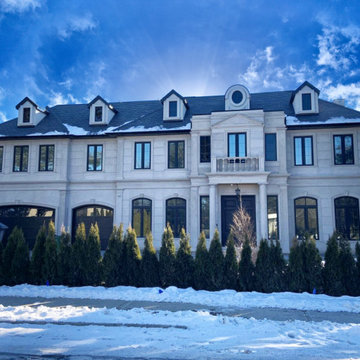 Indiana Limestone exterior for a custom home build in North York