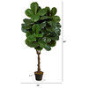 4.5' Fiddle Leaf Fig Artificial Tree, Indoor/Outdoor