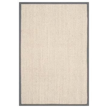 Safavieh Natural Fiber Collection NF443 Rug, Marble/Grey, 4' X 6'