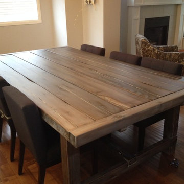 Reclaimed Grain Elevator Pine Timber Dining Table Transformation