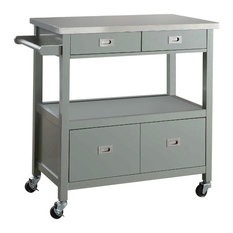 Linon Sydney Wood Kitchen Cart in Gray