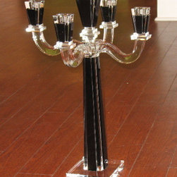 Crystal Clear And Black Candelabrum - Products