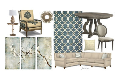 Mid-sized transitional home design photo in Orange County