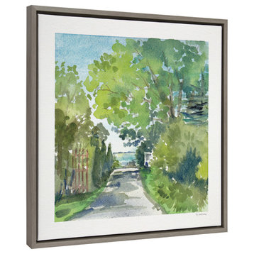 Sylvie The Lane and Sea Framed Canvas by Patricia Shaw, Gray 24x24