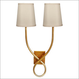 Worlds Away Hannah Gold Leaf 2-Arm Sconce - Wall Sconces