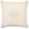 Ianira Medallion Cream/ Silver Pillow 22" Square, Polyester Fill