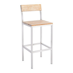 Macon 7-Piece Rectangular Teak Outdoor Bar Table Set - Whitewash - Products