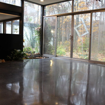 Modern Home with Black Concrete Floor
