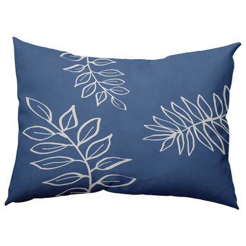 14" x 20" Fern Leaves Decorative Indoor Pillow, Cadet Blue