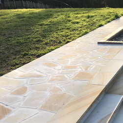 Crazy paving and sandstone stairs - Landscaping Stones and Pavers