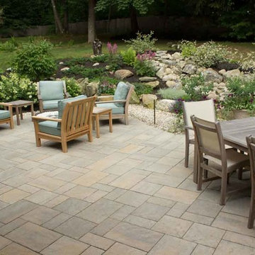 Water feature enhances a new patio