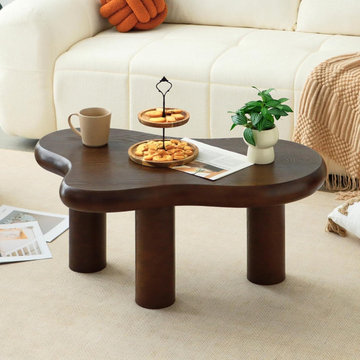 Sculptural Walnut Cloud Coffee Table – Modern Organic Design