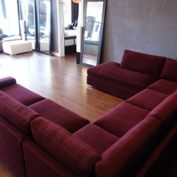 Custom Sectional Sof - Designer Fabric Red - Sofas