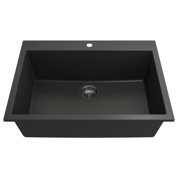 BOCCHI 1634-504-0126 Dual-Mount Granite Composite Kitchen Sink In Matte Black