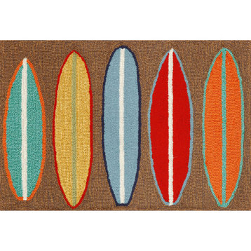Frontporch Surfboards Indoor/Outdoor Rug Brown 2'x3'