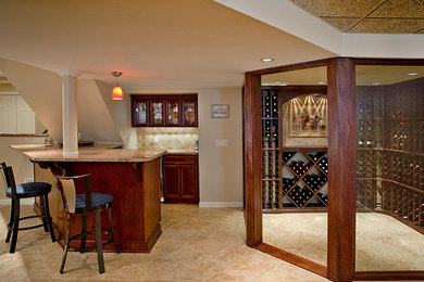 Inspiration for a contemporary basement remodel in New York