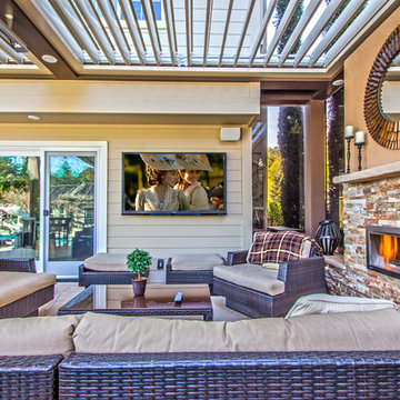 Outdoor TV & Outdoor Fireplace