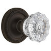Single Rope Rosette With Crystal Knob, Oil-Rubbed Bronze, Oil Rubbed Bronze, Dou