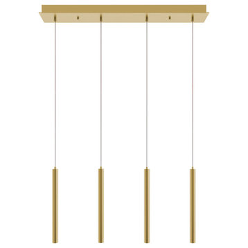 Eli Four Pendant, 36W 120, 277V, Satin Brass