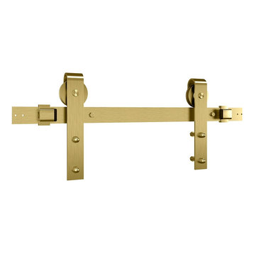 National Hardware N700-006 Designer 72 Inch Barn Door Track and - Brushed Gold