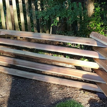 Western Red Cedar Stack Rail Fence Installation