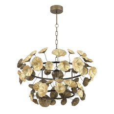 Masai 1 Light Pendant, Antique Brass, 25"