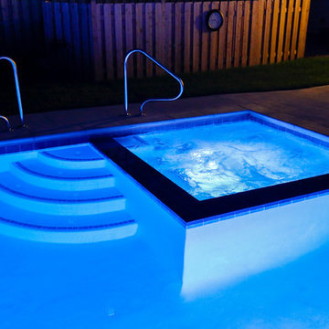 Barrington, IL Lap Pool with Interior Hot Tub