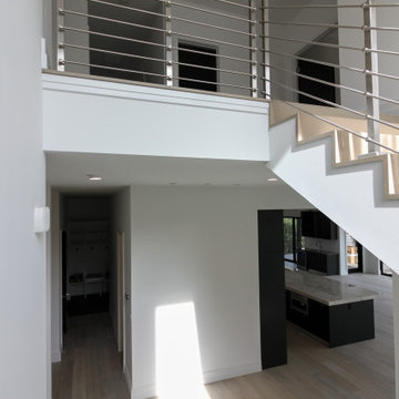 75_Modern Stairway: White Oak & Stainless Steel Balustrade, McLean VA 22101