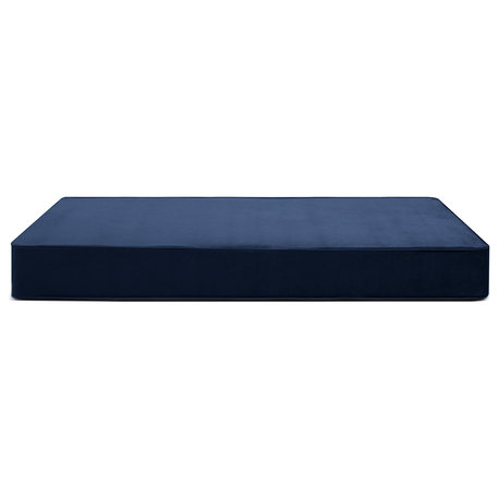 Reversible Daybed Twin Mattress Cover, Dark Navy Blue Velvet, 8"